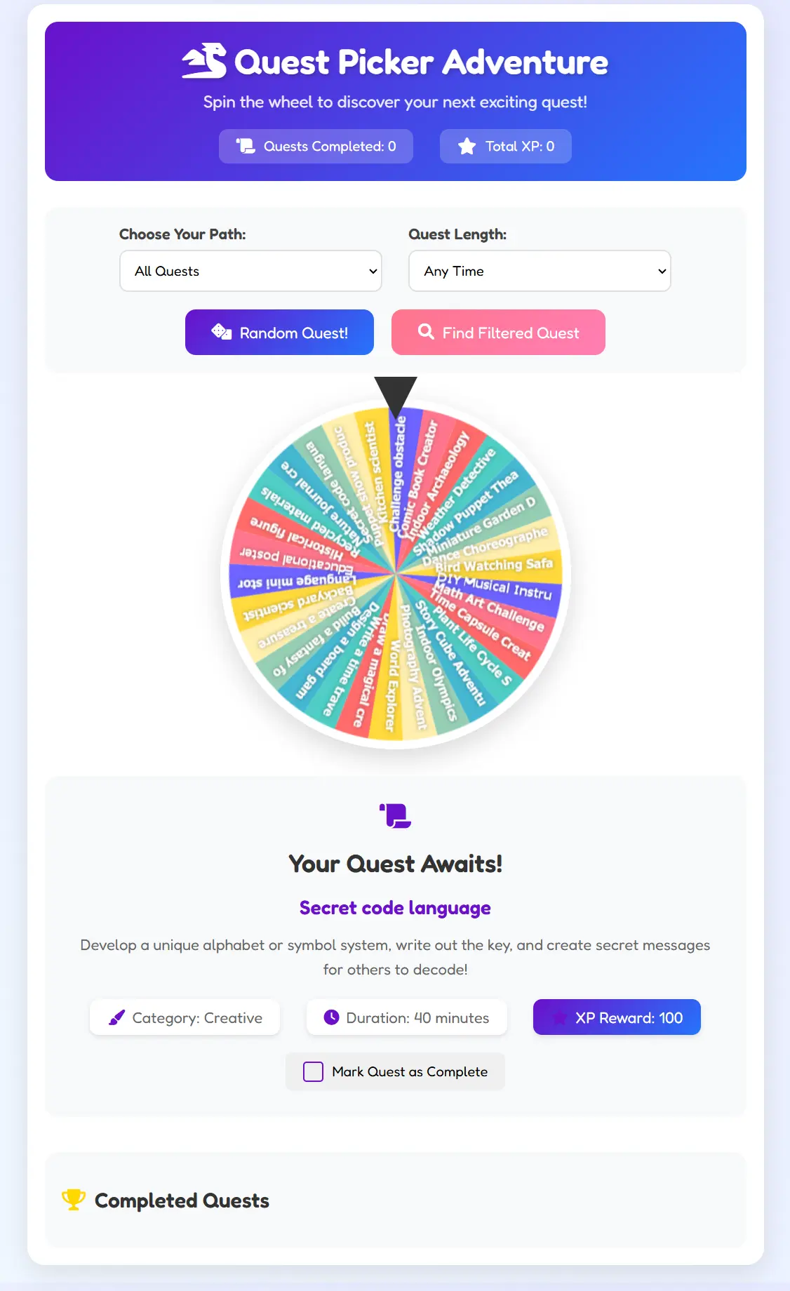 Random Quest Generator preview
